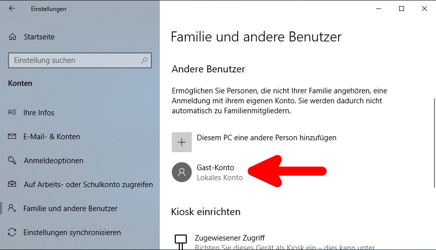 Gastkonto Windows 10 Gastkonto Windows 10