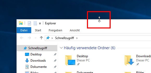 Windows 10: Wer jetzt doppelt klickt, maximiert das Fenster nur vertikal in der Höhe.
