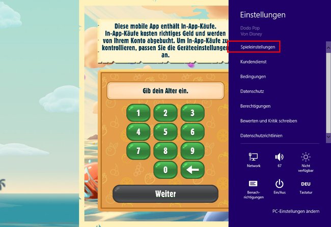 Windows 8: Die Soundeinstellungen für Apps findet ihr über die Charms-Bar. (Bildquelle: GIGA)