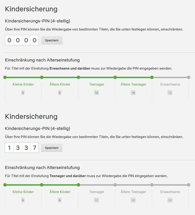Netflix PIN ändern