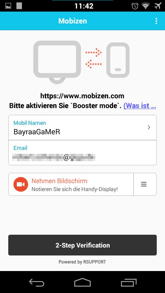 Die Mobizen-App ist bereit. Nun wird das Smartphone angeschlossen und mit dem PC verbunden. Bild: GIGA