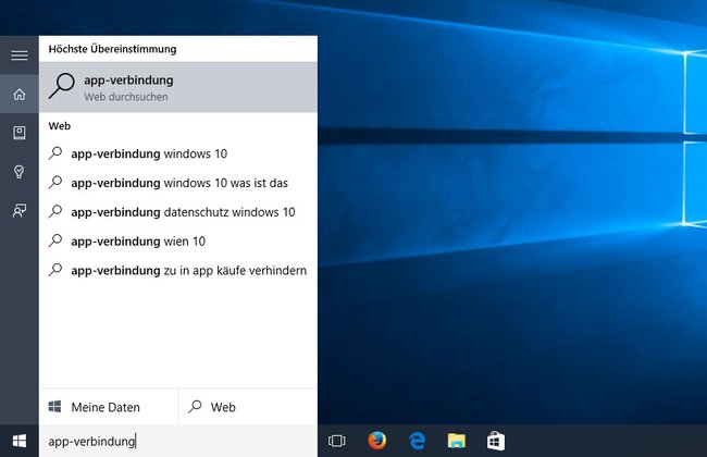 Die App-Verbindung lässt sich in Windows 10 nicht manuell aufrufen oder starten.