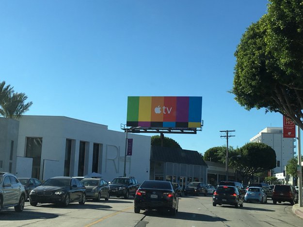 Apple-TV-Werbung auf Großplakaten in den USA