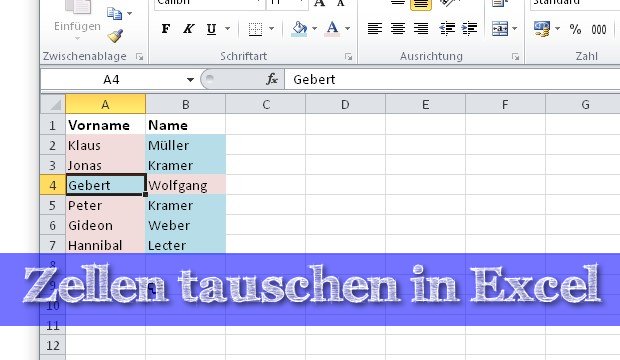 In Excel Zellen tauschen - ganz einfach!