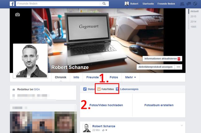 Facebook: So ladet ihr Videos von eurer Profil-Seite hoch.