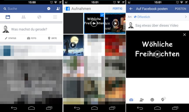 Facebook: So ladet ihr Videos per Handy hoch.