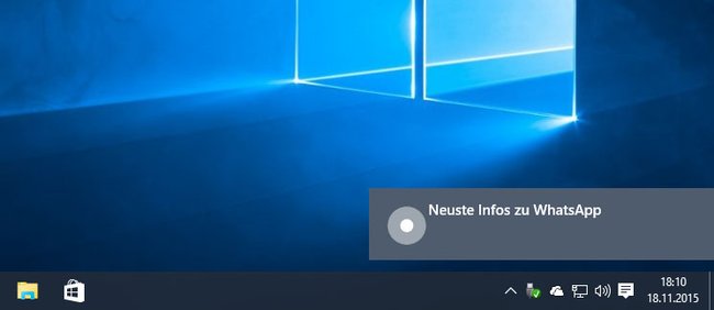 Solche Desktop-Meldungen zeigt Windows 10 nicht mehr an, wenn die Ruhezeiten aktiviert sind.