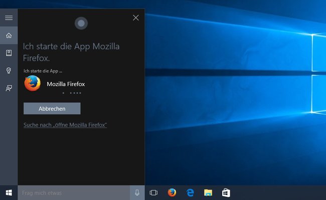 Windows 10: Cortana öffnet das Programm per Sprachbefehl.