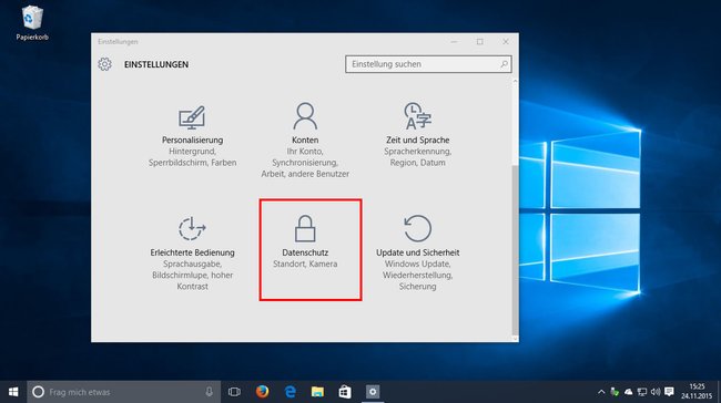 Auch in Windows 10 könnt ihr unter Datenschutz bestimmte Tracking-Einstellungen ändern.