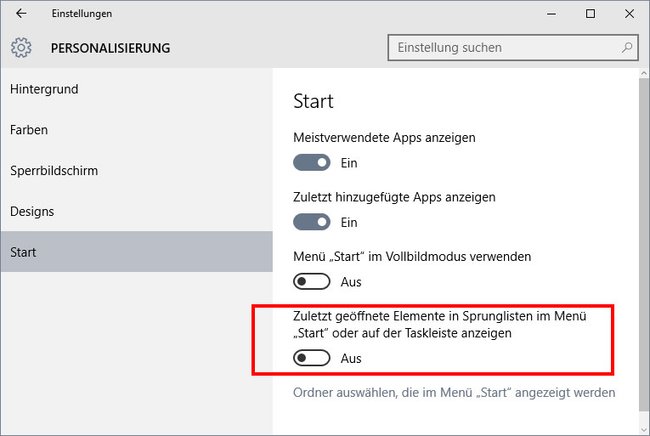 Windows 10: Hier deaktiviert ihr die Anzeige der zuletzt verwendeten Dateien im Explorer und in der Taskleiste.