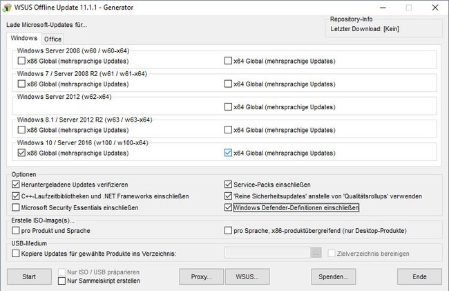 WSUS Offline lädt Updates herunter, die dann auf einem anderen PC ohne Internetverbindung installiert werden können