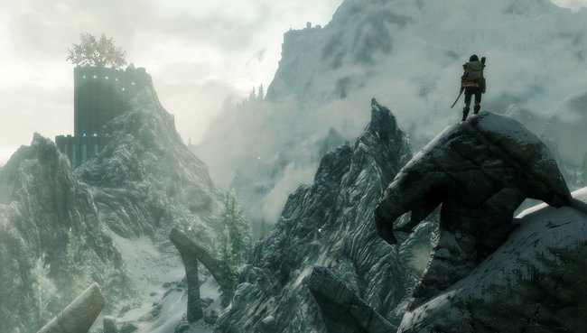 Das Spiel Skyrim ist mit seinen stimmungsvollen Landschaften und der riesigen Welt für viele Spieler sehr immersiv. (Bildquelle: Bethesda)