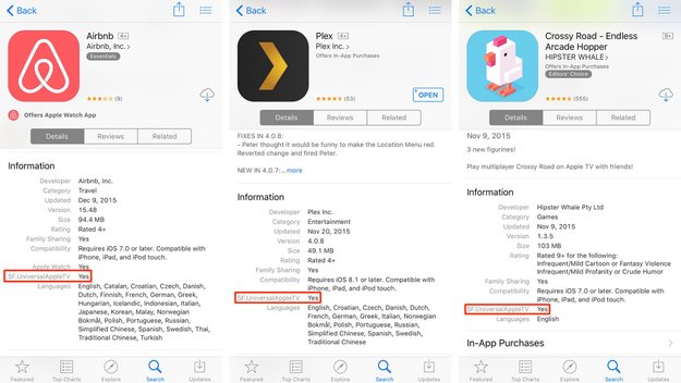iOS: App Store weist auf Universelle Apps für Apple TV hin