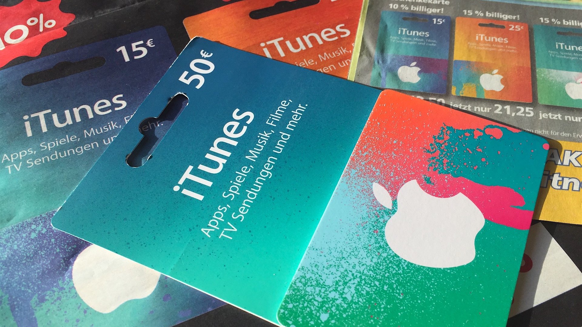 iTunes- und App-Store-Karten wieder mit Rabatt