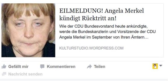 Angela Merkel tritt zurück auf Facebook