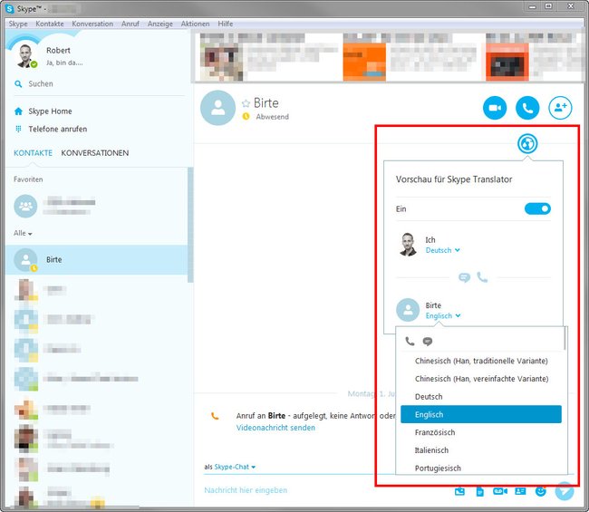 Skype: Hier aktiviert ihr den Skype-Translator.