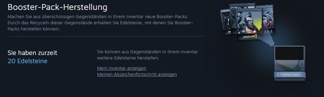 Steam Gems anzeigen