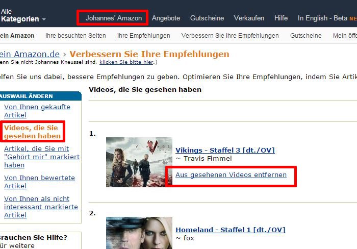 Verlauf Loschen Bei Maxdome Watchever Amazon Prime