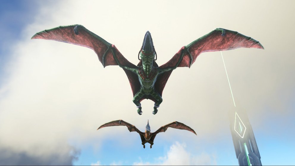 Fliegt ein Pteranodon mit einem Begleiter, wird er aggressiv, wenn ihr ihn angreift (Quelle: ark.gamepedia.com/SkywalkerPL)