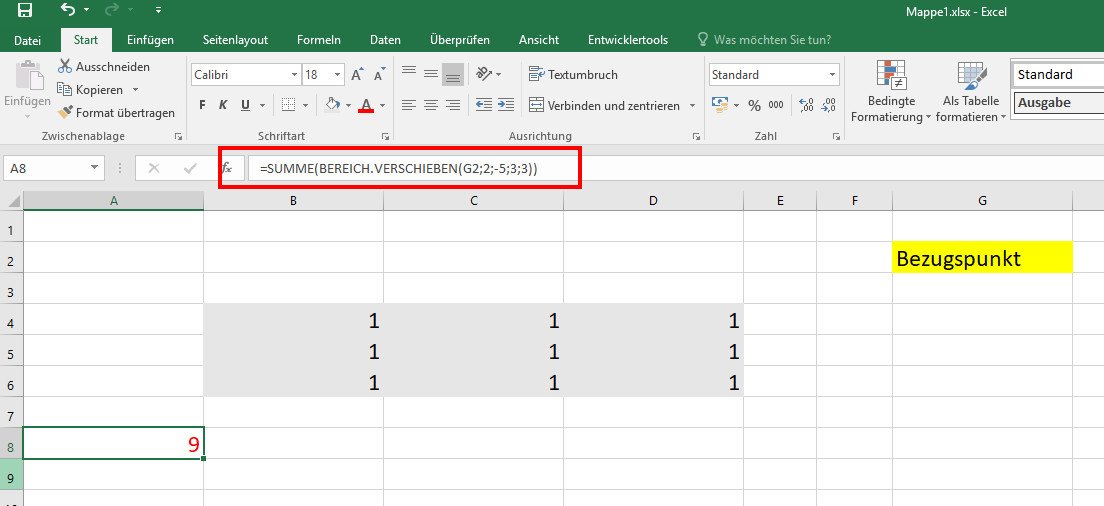 Excel Bereich verschieben Funktion mit Beispiel erklärt