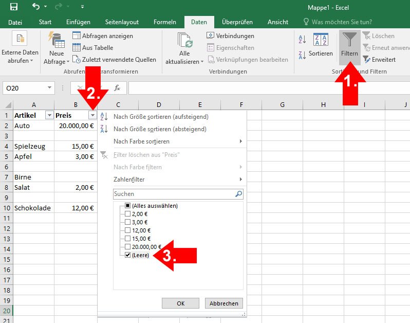 Excel Leere Zeilen automatisch erfassen und löschen so geht s