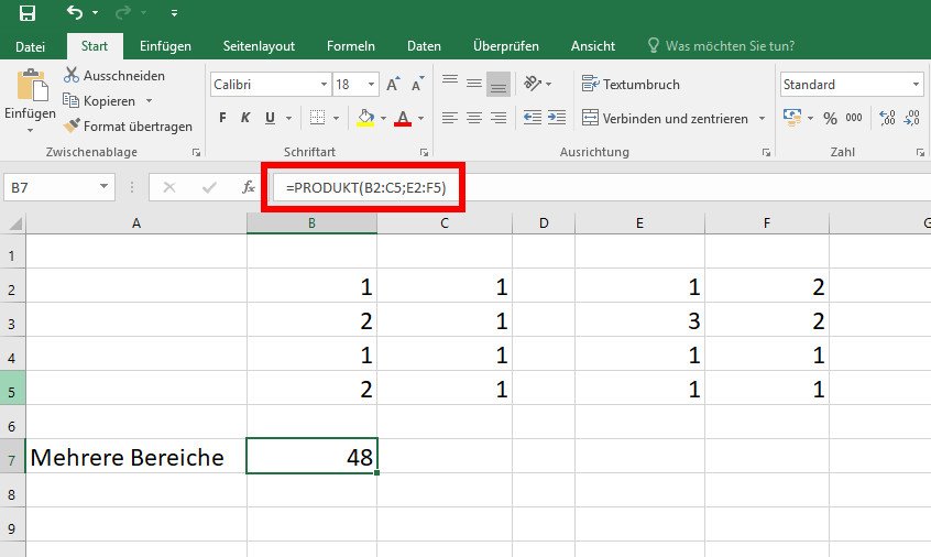 Excel Formel Auf Mehrere Zellen Anwenden Excel: Multiplizieren von Zahlen in Zellen – so geht's