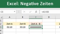 Excel: Negative Zeiten anzeigen & darstellen – so geht's