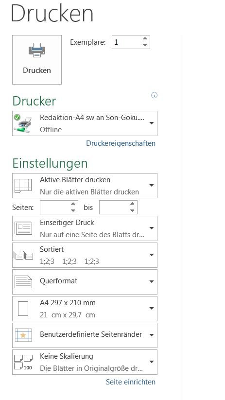 excel-querformat-drucken