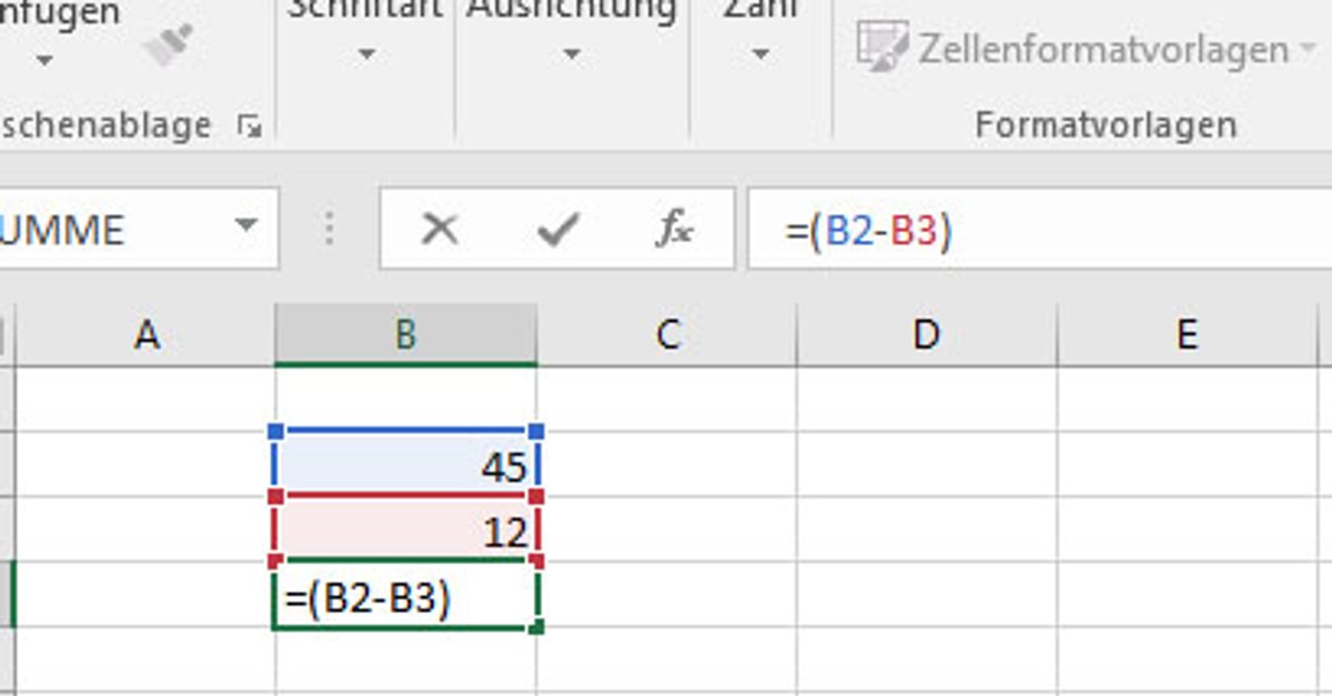 Excel Subtrahieren Addieren So Gehts Giga