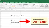 Excel: Zeilenumbruch machen – so geht's