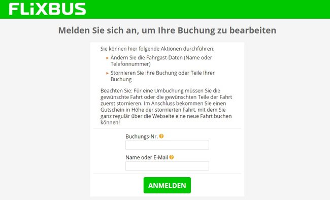 Umbuchen bei flixbus heisst stornieren und neu buchen