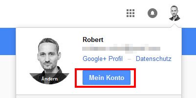 Klickt hier, um die Konto-Einstellungen zu öffnen.