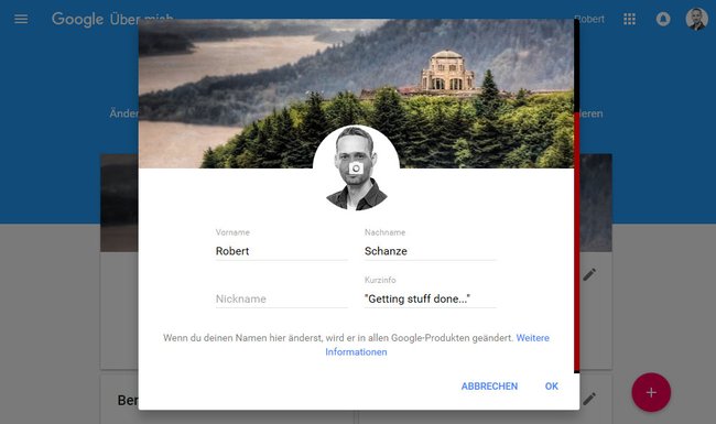 Hier könnt ihr euren Namen bei Google Plus ändern. (Bildquelle: GIGA)
