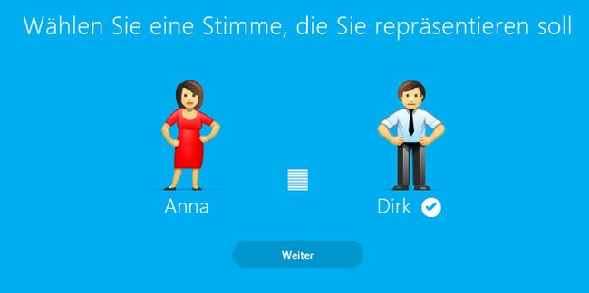 Skype Translator: Wählt aus, ob eine weibliche oder männliche Stimme für euch bei anderen Kontakten sprechen soll.