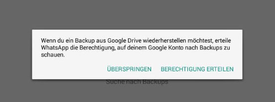 WhatsApp fragt euch bei der Installation, ob ein Google-Drive-Backup wiederhergestellt werden soll.