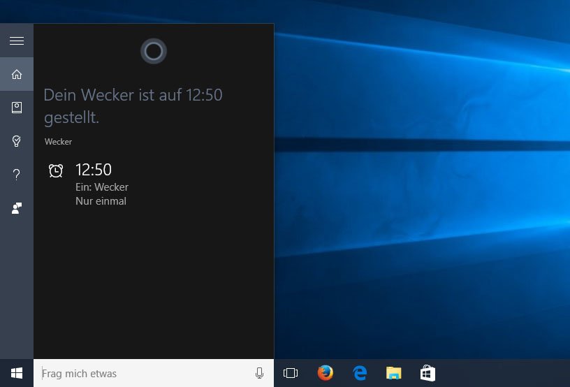 Windows 10: Cortana kann schnell den Wecker für euch stellen.