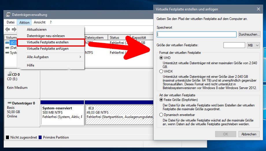 Virtuelles Laufwerk erstellen (Windows 10, 8 und 7) so geht