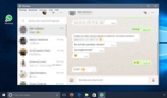 Windows 10: WhatsApp wurde als Programm installiert.