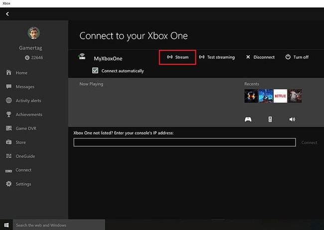 Xbox One: Hier startet ihr das Streaming auf den Windows-PC.