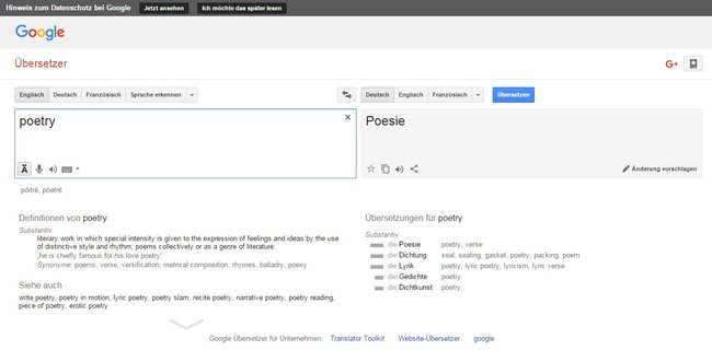 Google Translate Sprachtool