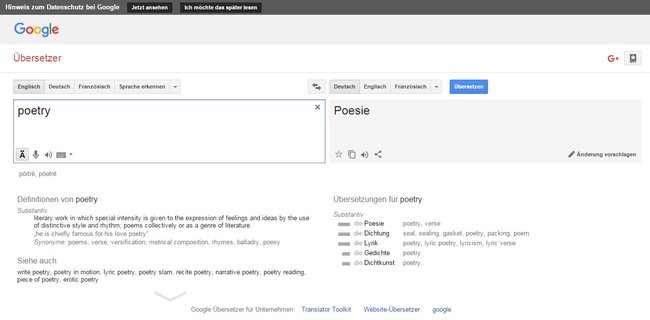 Google-Translator Sprachtool