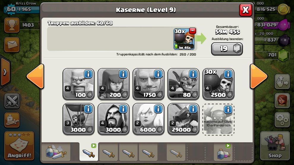 elixier kann man bunkern wenn man zuviele truppen ausbildet