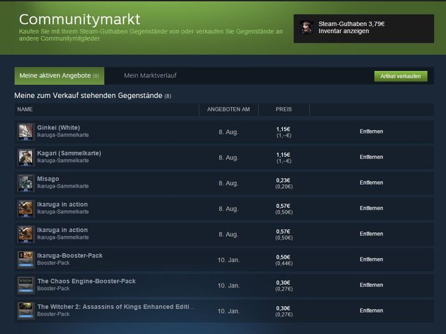 Steam Markt