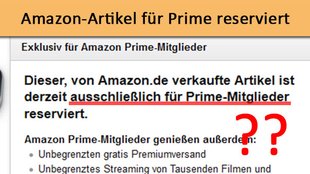 Amazon: Artikel ist für Prime-Mitglieder reserviert – Trotzdem ohne Prime bestellen (Anleitung)