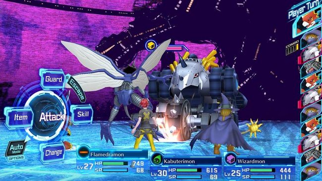 Digimon Story - Cyber Sleuth: Kämpfe laufen klassisch rundenbasiert ab.