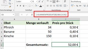 Excel: SUMMENPRODUKT anwenden – so geht's