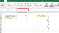 Excel: VERGLEICH-Funktion mit Beispiel erklärt