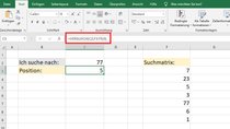 Excel: VERGLEICH-Funktion mit Beispiel erklärt