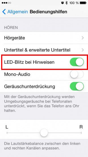 iPhone: Hier aktiviert ihr den LED-Blitz.