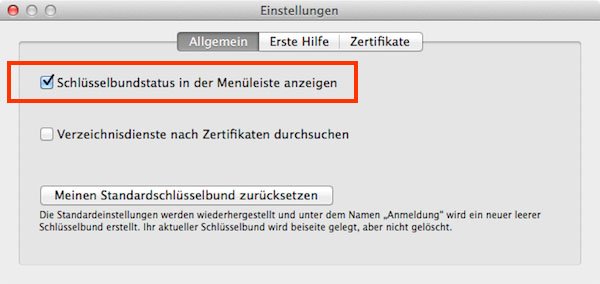 Mac OS X: Aktiviert die Option, um den Bildschirm über das Schloss-Symbol der Menüleiste sperren zu können. (Bildquelle: GIGA)